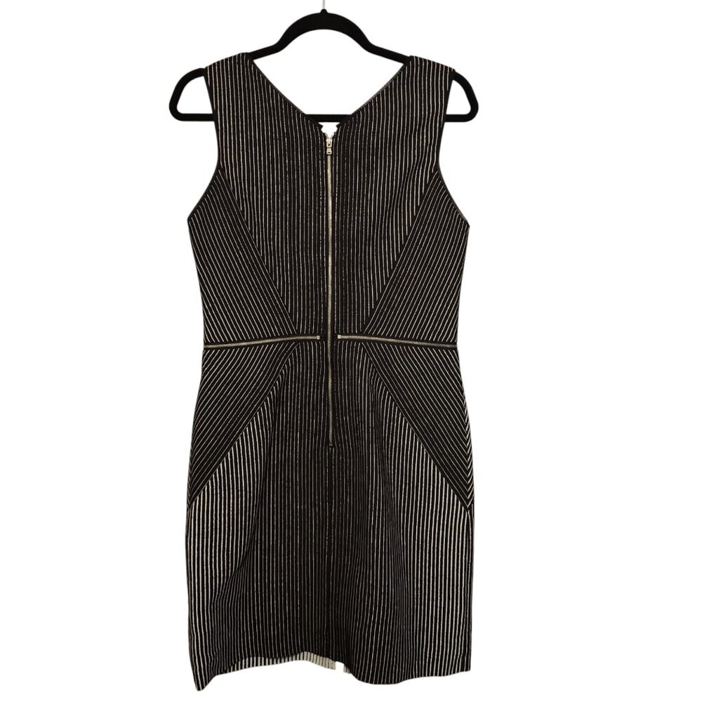 Yoana Baraschi Striped Zipper Sheath Dress Size 6 Black White - Picture 2 of 8